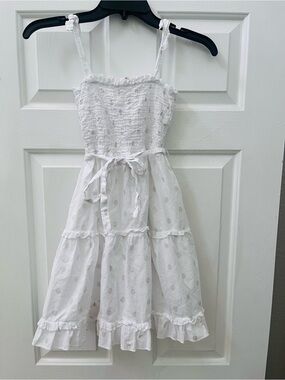 Girls white polka dot summer dress